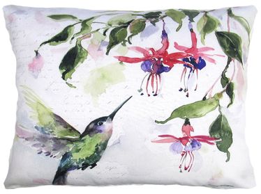 Hummingbird Feeding I Outdoor Pillow - Click to enlarge