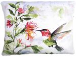 Hummingbird Feeding II Outdoor Pillow