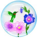 Hummingbird Glass Birdbath w/Stand