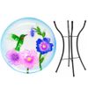 Hummingbird Glass Birdbath w/Stand