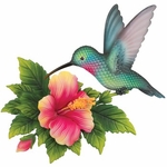 Hummingbird/Hibiscus Wall Decor