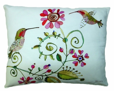 Hummingbird Love Outdoor Pillow - Click to enlarge