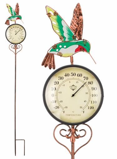 Hummingbird Thermometer Stake - Click to enlarge