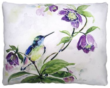 Hummingbird Visitor Outdoor Pillow - Click to enlarge