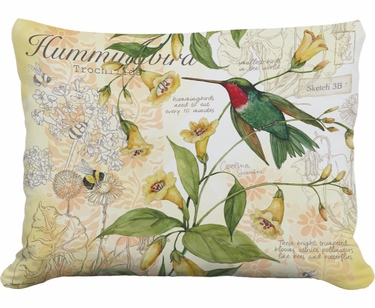 Hummingbird w/Carolina Jasmine Outdoor Pillow - Click to enlarge