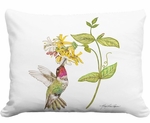 Hummingbird w/Honeysuckle Outdoor Pillow