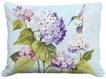 Hummingbird w/Purple Hydrangeas Outdoor Pillow