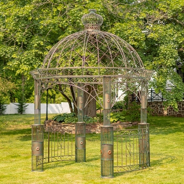 Large Imperial Iron Garden Gazebo - Antique Bronze - Click to enlarge