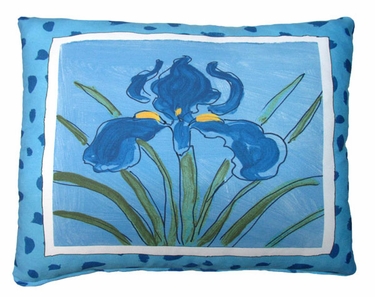 Iris Blue Outdoor Pillow - Click to enlarge