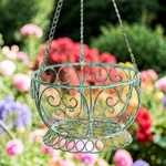 Iron Basket "1968 Paris" Planters (Set of 2) - Antique Green Iron Basket "1968 Paris" Planters (Set of 2) - Antique Green