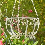 Iron Basket "1968 Paris" Planters (Set of 2) - Antique White Iron Basket "1968 Paris" Planters (Set of 2) - Antique White