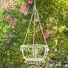 Iron Basket "1968 Paris" Planters (Set of 2) - Antique White