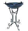 "Two Birds" Iron Bird Bath - Frosted Blue