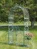 Iron Garden Gate Archway w/Plant Stands - Light Blue