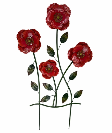 Iron Garden Poppies Trellis Stake - Click to enlarge