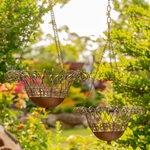 Iron Wire Hanging Baskets (Set of 2) - Antique Bronze