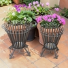 Iron Mosaic Planter/Firewood Holder (Set of 2) - Antique Bronze