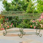 Iron Plant Stands w/Oval Baskets (Set of 2) - Antique Green "London 1820" Iron Plant Stands w/Oval Baskets (Set of 2) - Antique Green "London 1820"