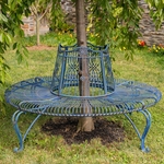 Iron Round Tree Bench - Cobalt Blue
