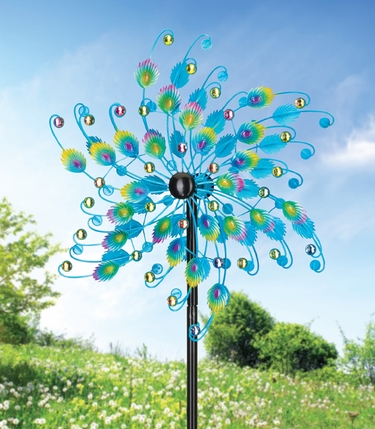 Jeweled Peacock Wind Spinner - Click to enlarge