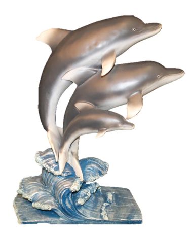Jumping Dolphins Statuary - Natural - Click to enlarge