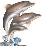 Jumping Dolphins Statuary - Natural
