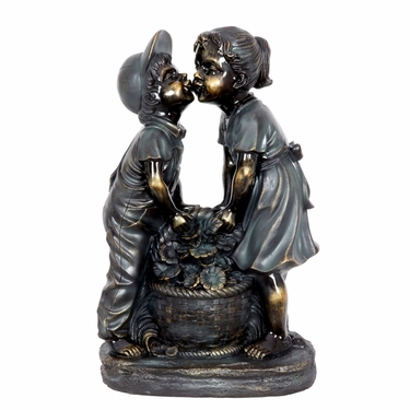 Kissing Boy And Girl Garden Statue - Click to enlarge