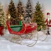 Large Victorian Christmas Sleigh "Kutaisi" - Red/Gold