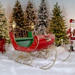 Large Victorian Christmas Sleigh "Kutaisi" - Red/Gold