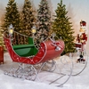 Large Victorian Christmas Sleigh "Kutaisi" - Red/Silver