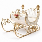 Large Victorian Christmas Sleigh "Kutaisi" - White/Gold Large Victorian Christmas Sleigh "Kutaisi" - White/Gold