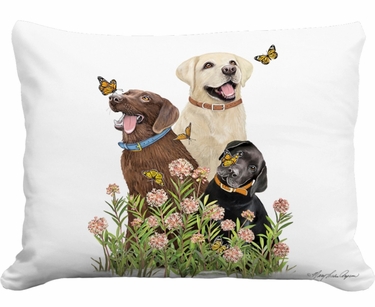 Labrador Trio Outdoor Pillow - Click to enlarge