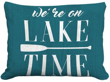 Lake Time Teal Outdoor Pillow - Click to enlarge