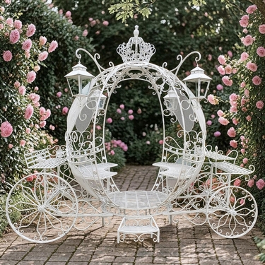 Large Cinderella Carriage - Antique White - Click to enlarge