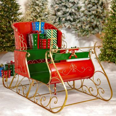 8ft. Large Miraculous Metal Christmas Sleigh - Click to enlarge