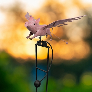 Large Flying Pig Rocker Stake - Click to enlarge