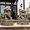 Large Foo Dog Statues (Set of 2) - Antique Bronze