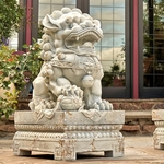 Large Foo Dog Statues (Set of 2) - Antique Grey