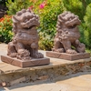 Large Foo Dog Statues (Set of 2) - Antique Rust