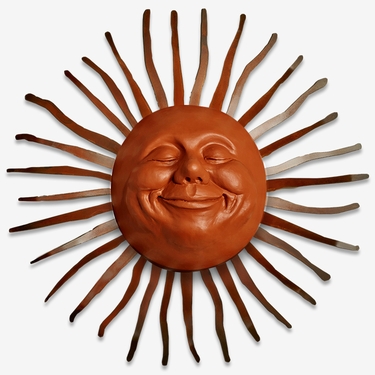 Large Grin Sun Decor w/Bent Rays - Click to enlarge