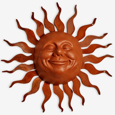 Large Grin Sun Decor w/Wave Rays - Click to enlarge