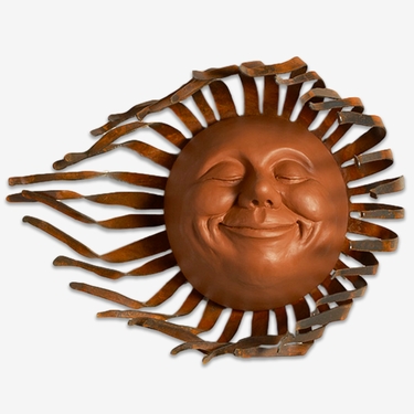 Large Grin Sun Decor w/Wind Blown Rays - Click to enlarge