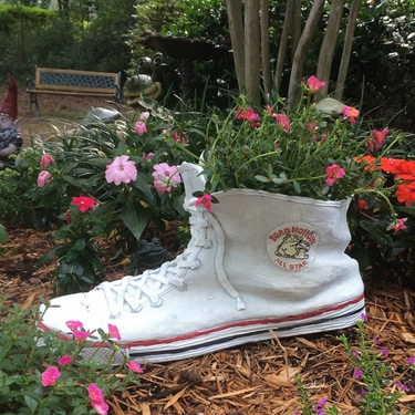 High Top Sneaker Planter - White - Click to enlarge