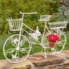 Large Iron Bicycle Planter Stand w/Butterflies - Antique White
