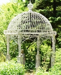 Large Iron Garden Gazebo "Valiko" - Antique White