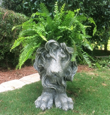 Large Lion Planter - Graystone Finish - Click to enlarge