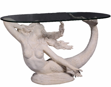 Large Mermaid Table w/Glass - Roman Stone - Click to enlarge