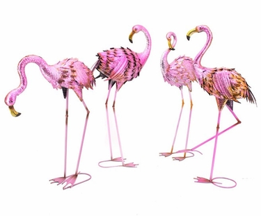 Large Metal Flamingo Birds (Set of 4) - Click to enlarge
