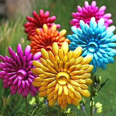 Large Metal Flower Garden Stakes (Set of 5) - Click to enlarge