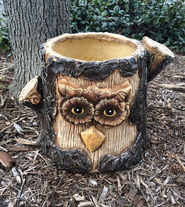 Large Owl Planter Tree Face Flower Pot - Click to enlarge